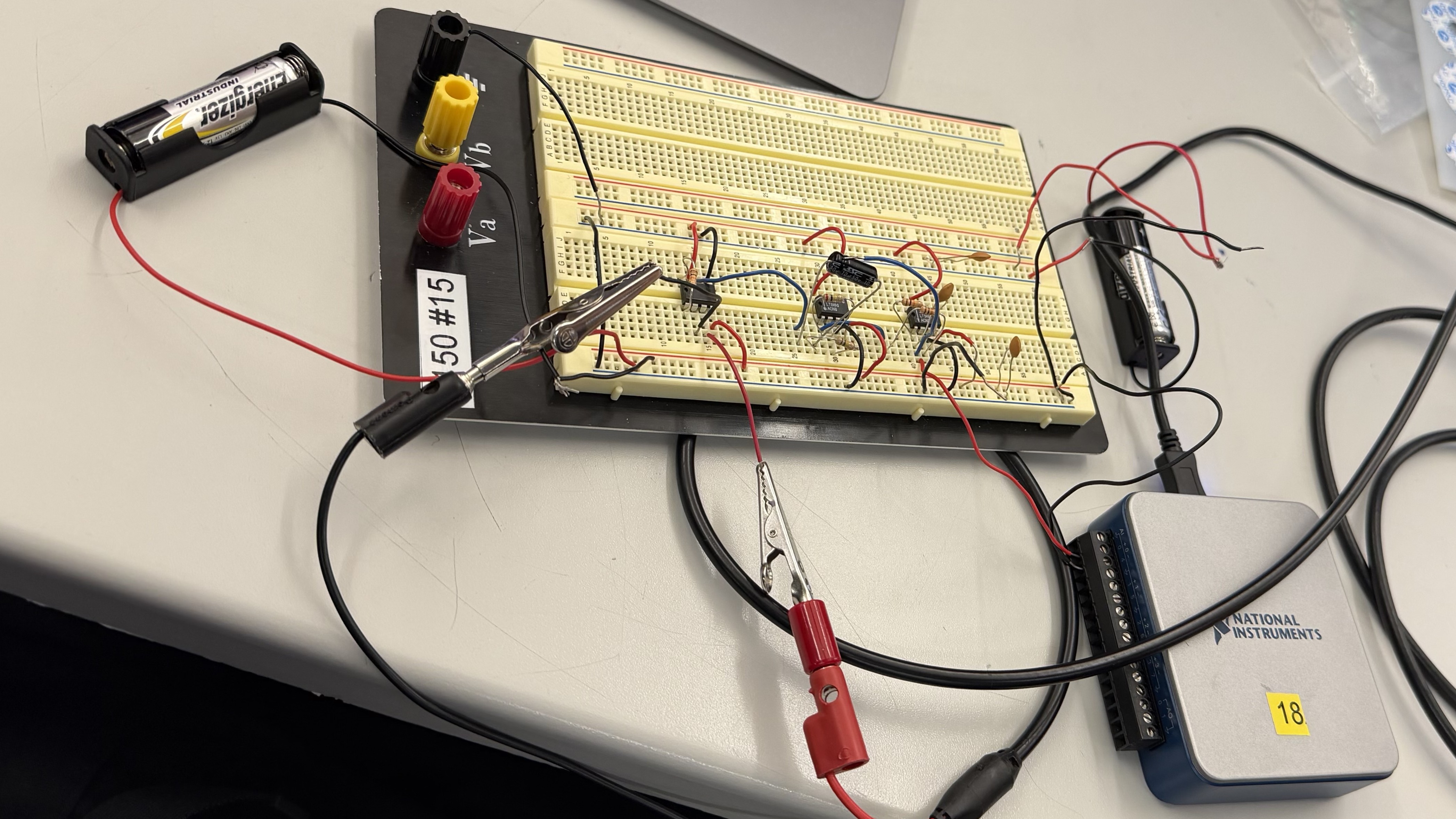ECG breadboard circuit